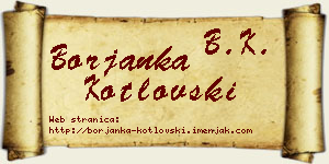 Borjanka Kotlovski vizit kartica
